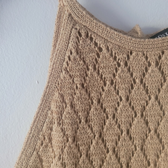 Boston Proper Crochet Maxi Dress. Small. Tan. - Picture 8 of 10